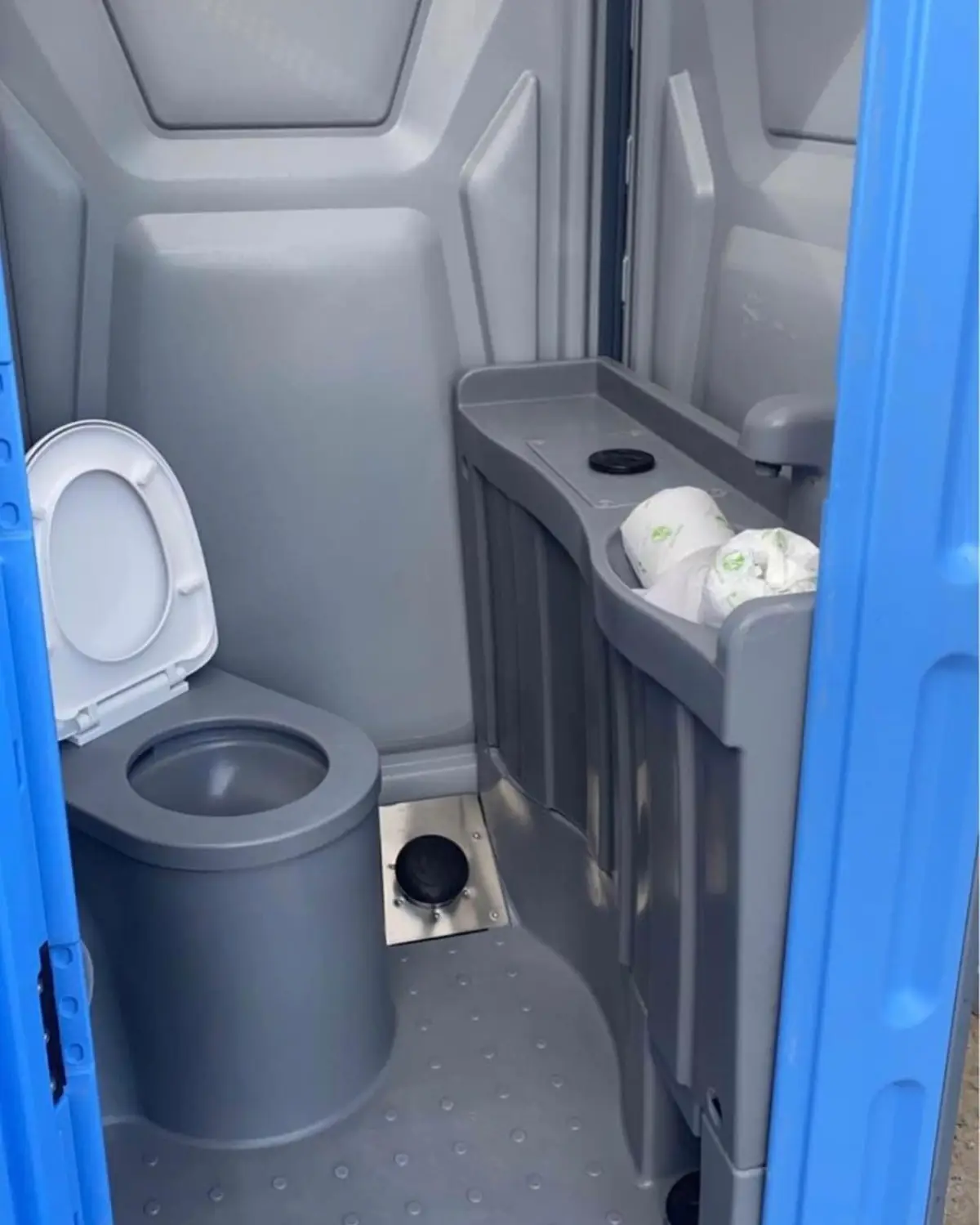 Porta potty setup similar to what we deliver in Clarinda